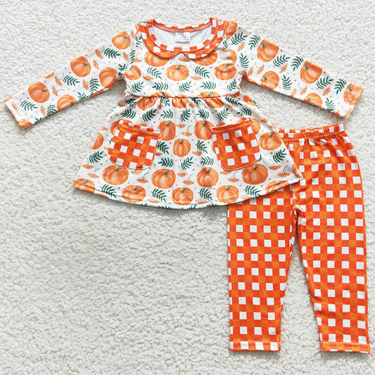 New Design Girls Clothing Pumpkin Halloween Kids Outfits GLP0640
