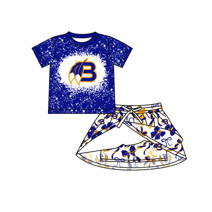 Preorder (moq 5)Baby Girls Chiefs team Top Skirt Skort Sets 6.20