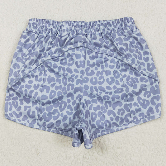 Adult Women Shorts Gray Leopard Yoga Summer Shorts SS0468 5.21