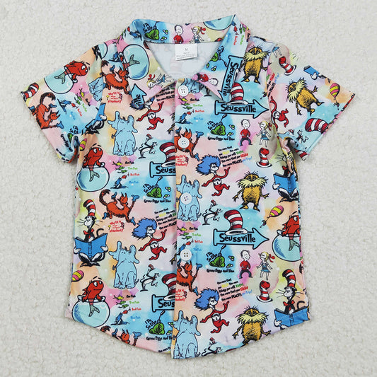 Baby Boys Clothes Cartoon Mr Reading Button Shirts Top BT1461 12.5