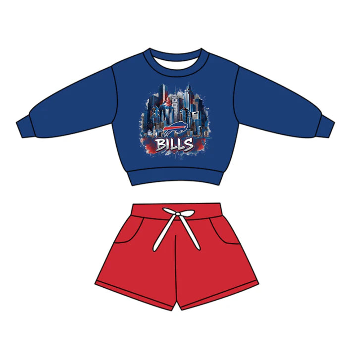 Preorder(moq 5)Baby Boys Long Sleeve Bills Top Pockets Shorts Team Clothes Sets 12.16