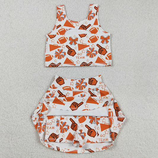 Baby Girls Clothes Yellow Footballs T Vest Skorts Team Yoga Active Set GSD2695 9.2