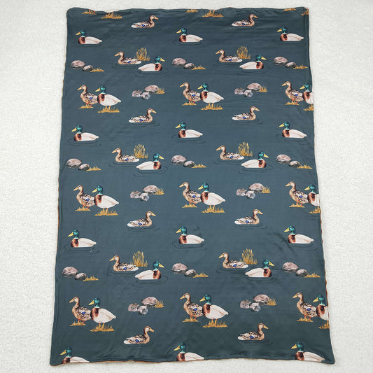 Baby Kids Children Blankets Mallard Ducks Brown Minky Blankets BL0186