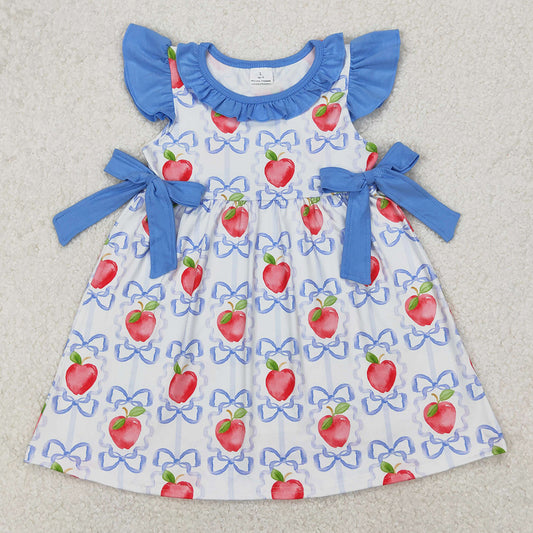 Baby Girls Dress Apple Bows Back To School Knee Length Dresses GSD1966 3.13