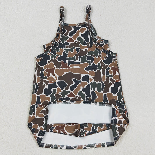 Baby Girls Dress Strap Dark Brown Camo Pockets Knee Length Yoga Dresses GSD2721 9.1