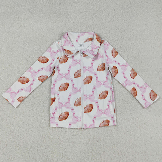 Baby Girls Clothes Yoga Pink Bow Footballs Pockets Zipper Top Bell Bottom Pants Sets GLP2499 9.1