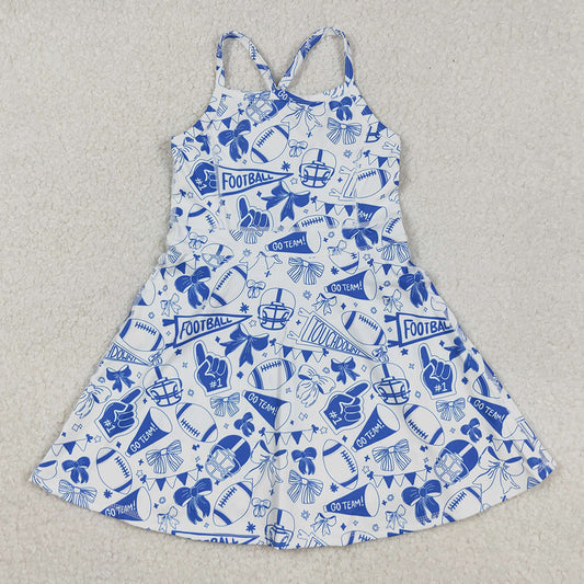 Baby Girls Dress Strap Go Team Bows Cheer Shorts Yoga Active Knee Length Dresses GSD2778 9.5