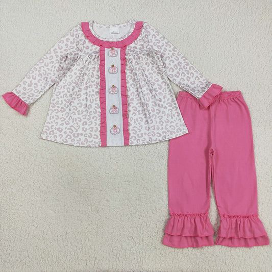 Halloween Baby Girls Clothes Boutique Pumpkin Embroidery Kids Children Outfits GLP2353 8.13