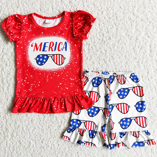 Fashion Baby Girls Clothes July 4th Kids Clothes Girls Summer Outfits Children Clothing D9-17
