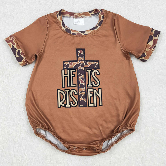 Baby Infant Boys Rompers He Is Risen Cross Camo Rompers SR2374 3.1