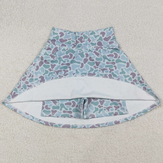 Adult Women Skirts Green Camo Yoga Active Skirt Shorts Bottoms GLK0132 9.20