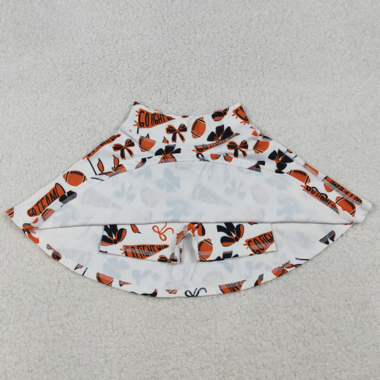 Baby Girls Skirts Orange Black Bows Go Team Yoga Skirt Shorts Bottom GLK0140 10.2