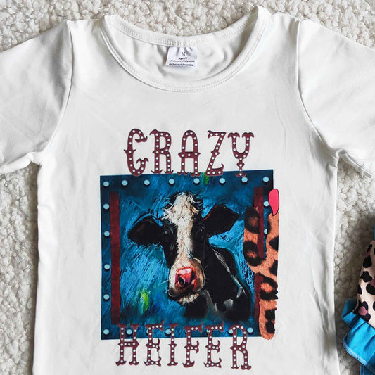 Fashion Baby Girls Bummies Set Cow Print Kids Girls Summer Clothing Bummies Outfit D6-16
