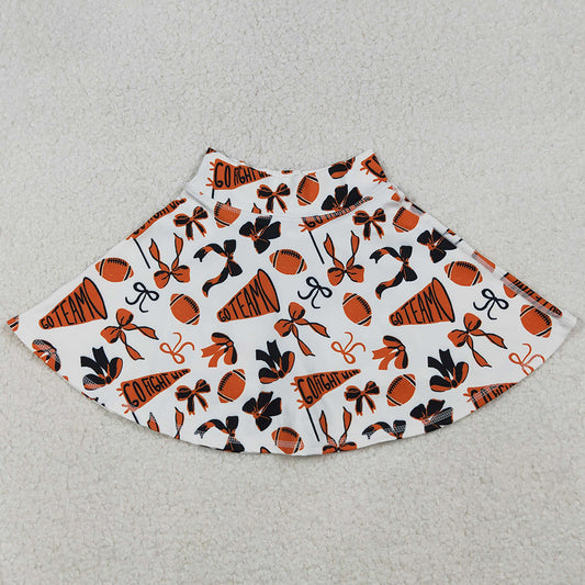 Baby Girls Skirts Orange Black Bows Go Team Yoga Skirt Shorts Bottom GLK0140 10.2