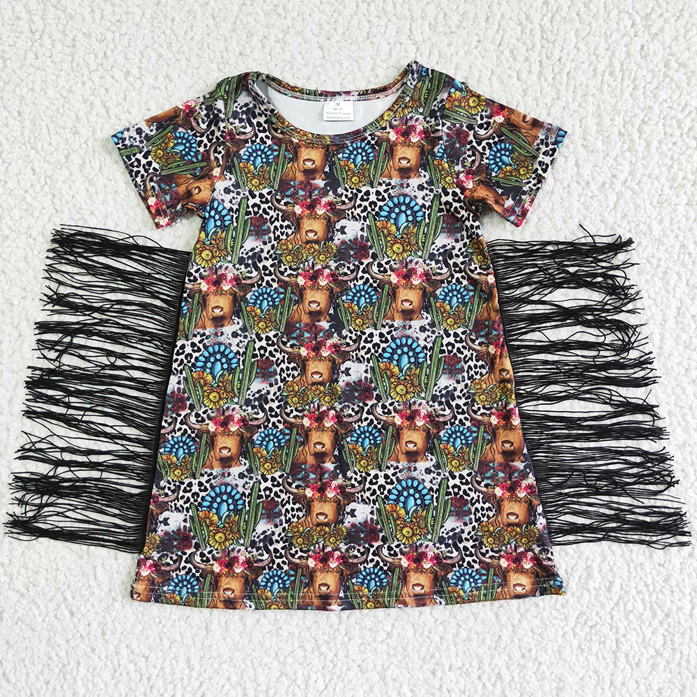 Fashion Baby Girl Dress Western Style Toddler Girls Tassel Dress BT0007