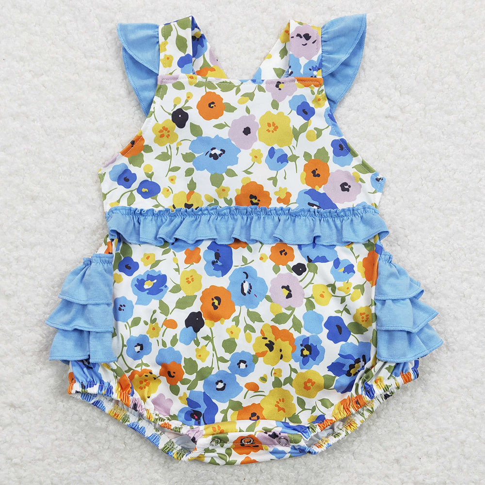 Boutique Infant Girls Romper Flower Print Cute Jumpsuits SR0824