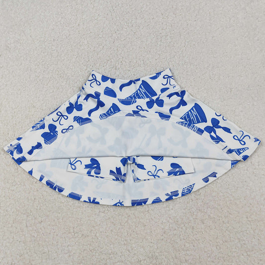 Baby Girls Skirts Blue Bows Footballs Go Team Yoga Active Skirt Shorts Bottom GLK0138 10.21