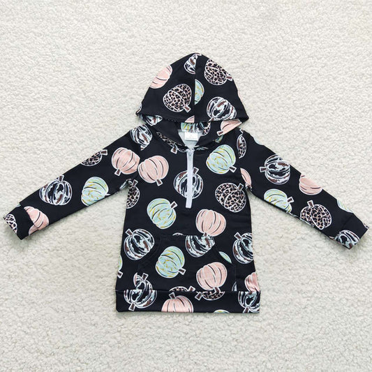 Pumpkin Print Kids Clothes Hoodies Top Halloween Boys Girls Tops BT0306