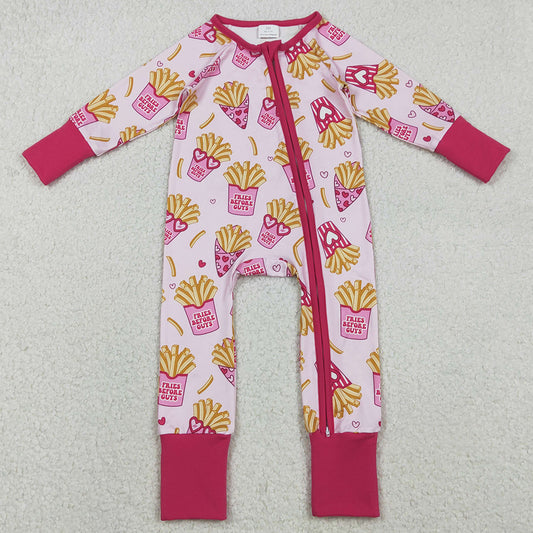 Baby Girls Rompers Hearts Chips Valentines Two Way Zip Convertible Rompers LR2843 12.5