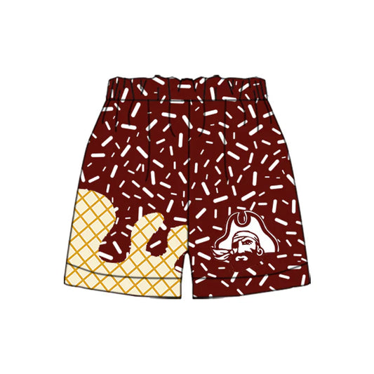 Preorder moq 5 Baby Boys Dark Red Drip Team Shorts Bottom 7.11