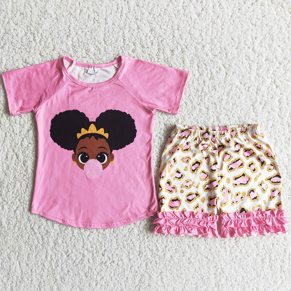 Boutique Baby Girls Clothes Toddler Outfits Short Sleeve Summer Girls Clothing Set D7-12