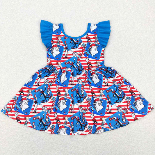 Baby Girls Dress Cartoon Flutter Sleeve Knee Length Dresses GSD0567