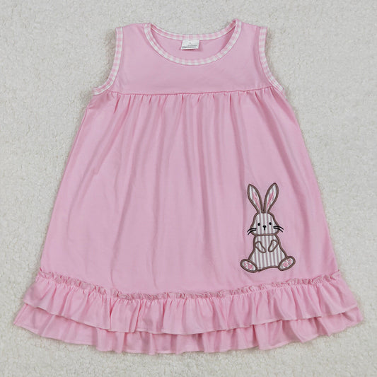 Baby Girls Dress Easter Pink Rabbit Ruffle Knee Length Dresses GSD1671 3.1