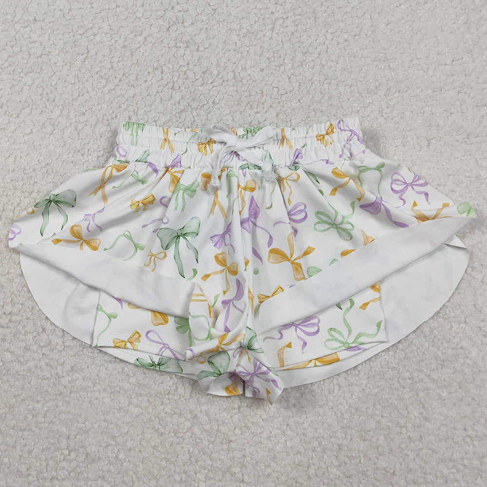 Baby Girls Shorts Mardi Gras Bows Yoga Active Shorts Bottoms SS0682 11.6
