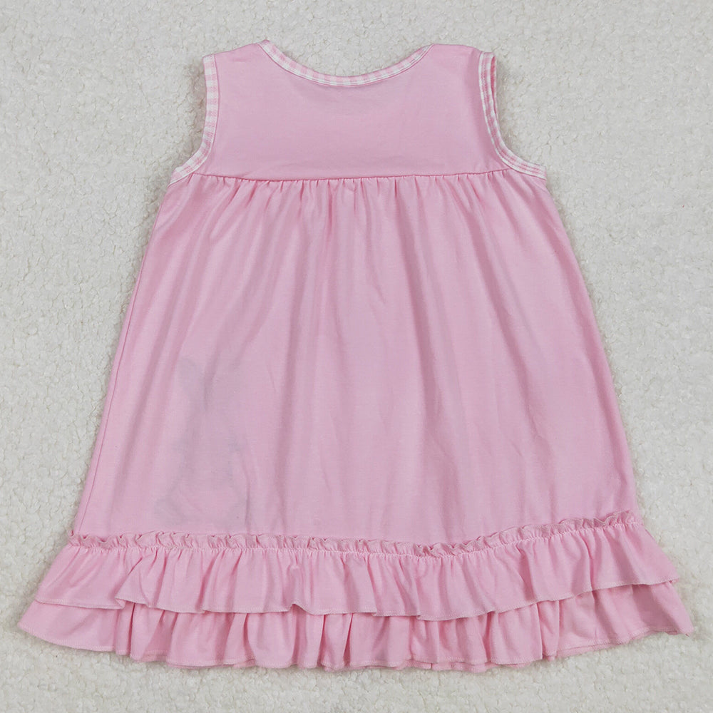 Baby Girls Dress Easter Pink Rabbit Ruffle Knee Length Dresses GSD1671 3.1