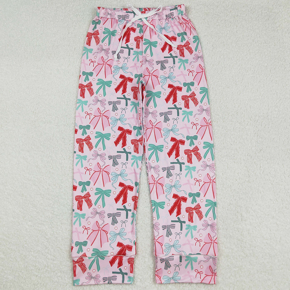Christmas Adult Women Pants Colorful Bows Flame Pants P0766 8.6