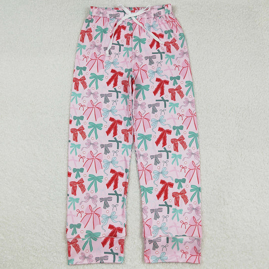 Christmas Adult Women Pants Colorful Bows Flame Pants P0766 8.6