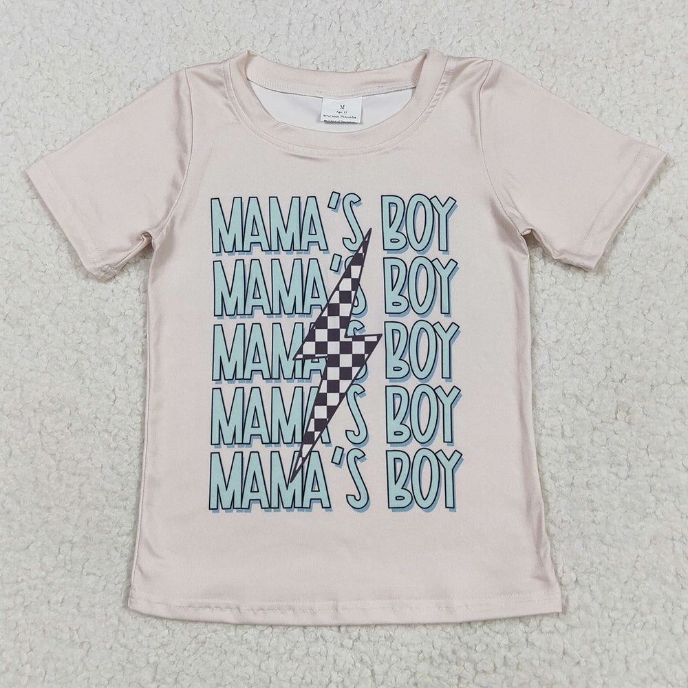 Baby Boys T-shirts Short Sleeves MAMA'S BOY Tee Shirts Tops BT1229 6.5