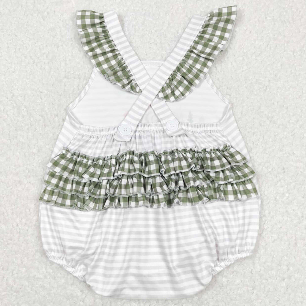 Baby Infant Girls Romper Dog Fishing Ruffle Bubble Rompers SR0658