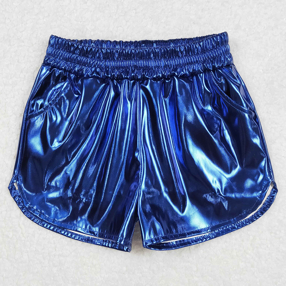 Baby Girls Shorts Blue Pocket Leather Elastic Bottom Shorts SS0409 3.1