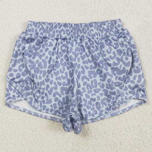 Adult Women Shorts Gray Leopard Yoga Summer Shorts SS0468 5.21