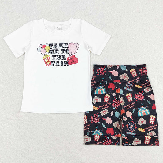 Baby Girls Clothes Take Me To The Fair Tee Shirt Top Shorts Sets GSSO0735