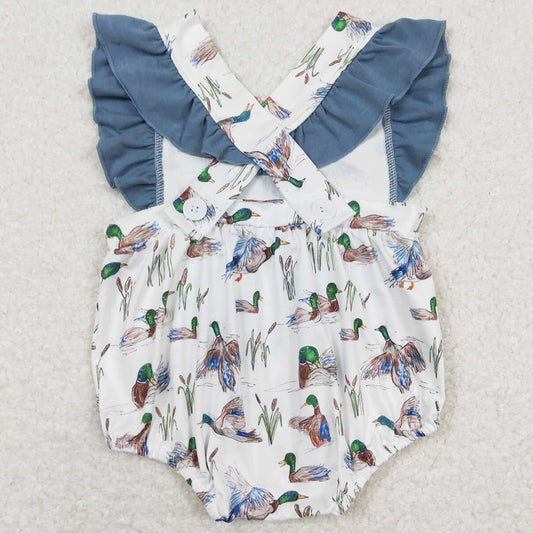 Baby Girls Romper Duck Straps Ruffle Summer Rompers SR0893