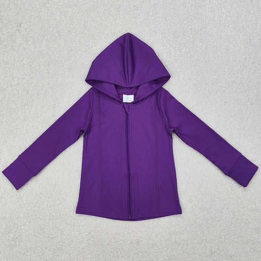 Baby Girls Clothes Purple Zip Hooded Tops Yoga Jogger Pants Clothes Sets GLP2079 3.11