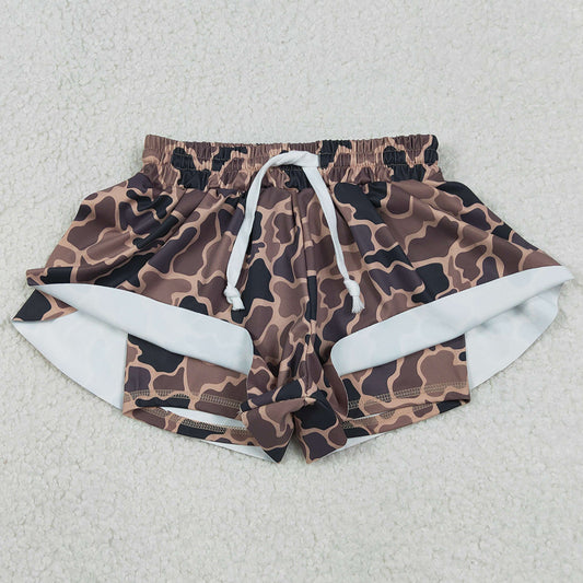 Baby Girls Shorts Southern Brown Camo Yoga Active Ruffle Shorts Bottom SS0772 1.2