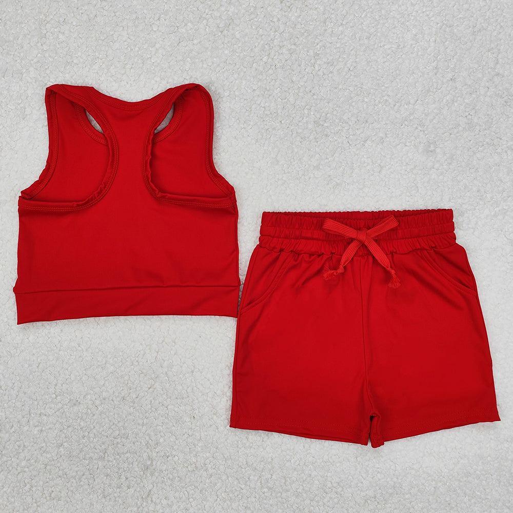 Baby Girls Clothes Red Vest Top Sports Shorts Clothes Sets GSSO2131 3.11