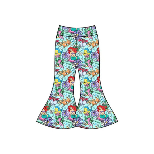 Preorder(moq 5) Baby Girls Cartoon Fishes Mermaid Bell Bottom Pants Bottom 12.26
