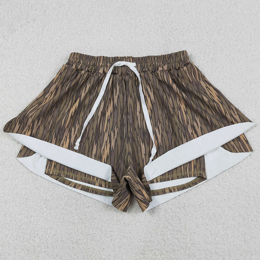 Adult Women Shorts Southern Olive Camo Yoga Active Shorts Bottoms SS0766 1.5