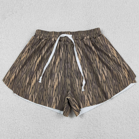 Adult Women Shorts Southern Olive Camo Yoga Active Shorts Bottoms SS0766 1.5