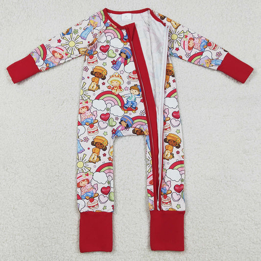Baby Girls Rompers Strawberry Flowers Two Way Zip Convertible Rompers LR2852 12.9