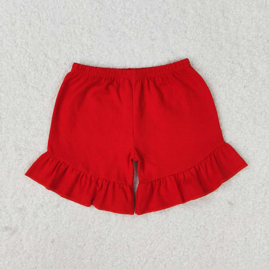 Baby Girls Shorts Red Cotton Ruffle Summer Shorts SS0269