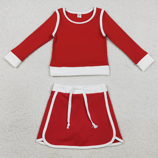 Baby Girls Clothes Red Long Sleeve Top Skirts Shorts Yoga Active Clothes Sets GLD1482