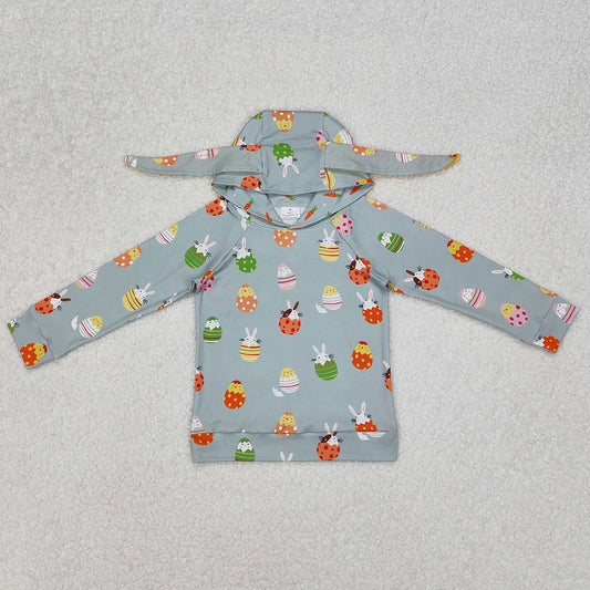 Baby Boys Clothes Easter Green Rabbits Eggs Long Sleeve Hooded Ears Tops BT1136 3.7