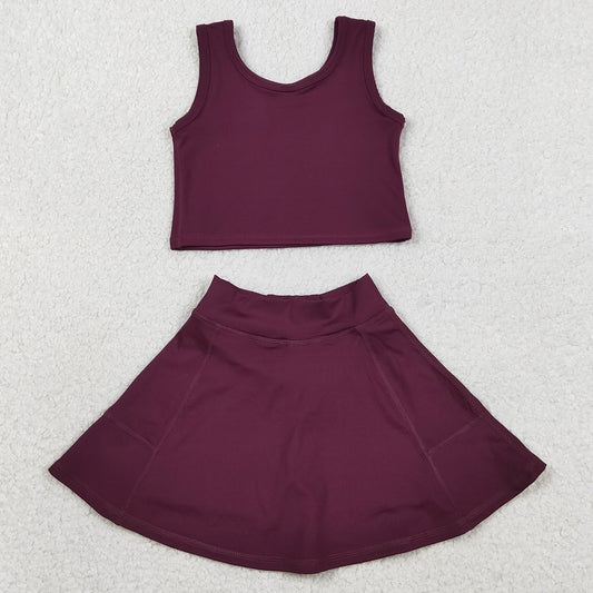 Baby Girls Dress Wine Vest Top Sports Skorts Clothes Sets GSD1981