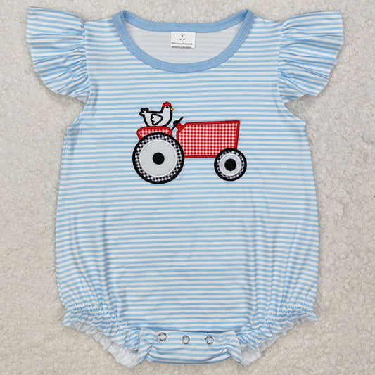 Baby Infant Girls Rompers Farm Chicken Flutter Sleeve Rompers SR2407