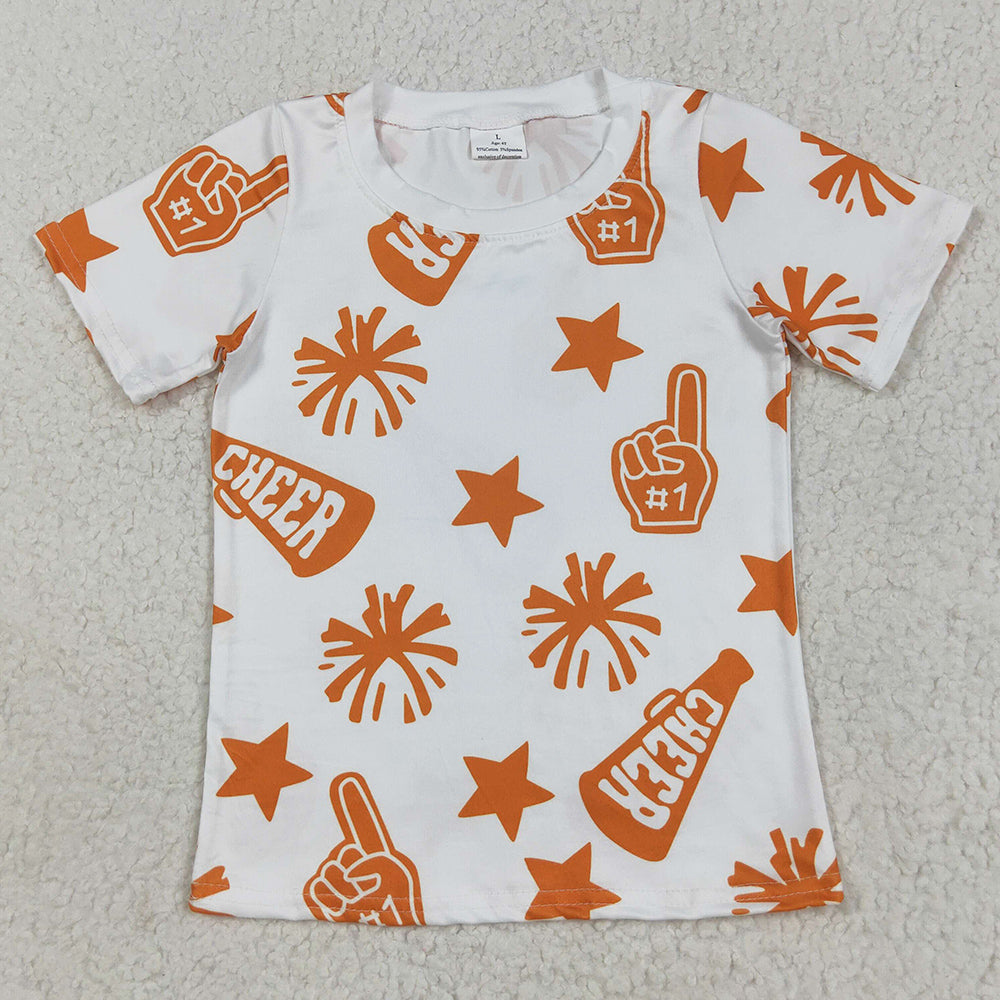 Baby Girls T-shirts Short Sleeves Cheer Stars Team Tee Shirts Top GT1090 7.19